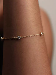 FINAL SALE - Pandora Era Bezel 14k Gold Lab-grown Diamond Station Chain Bracelet 0.40 ct TW, 14k gold