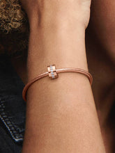 Sparkling Row Spacer Charm 14k rose gold plating