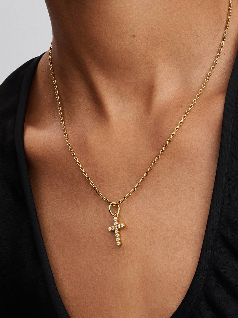 Cross Dangle Charm 14k gold plating