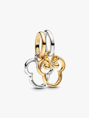 Disney Mickey Mouse & Minnie Mouse Splittable Dangle Charm Sterling silver, 14k gold plating