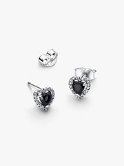 Elevated Heart Stud Earrings Sterling silver