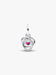 FINAL SALE - Pink Eternity Circle Dangle Charm Sterling silver