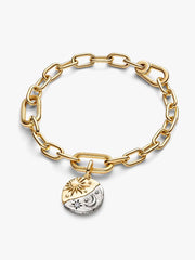 Sun and Moon Medallion Charm Sterling silver, 14k gold plating