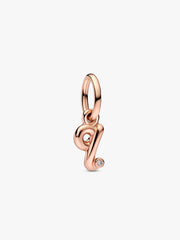 FINAL SALE - Letter Q Script Alphabet Dangle Charm 14k rose gold plating
