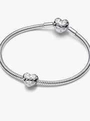Pandora Sterling Silver Lab-grown Diamond Heart Charm 0.53 ct TW, Sterling silver