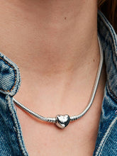 Pandora Moments Heart Clasp Snake Chain Necklace Sterling silver
