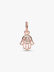 FINAL SALE - Protective Hamsa Hand Dangle Charm 14k rose gold plating