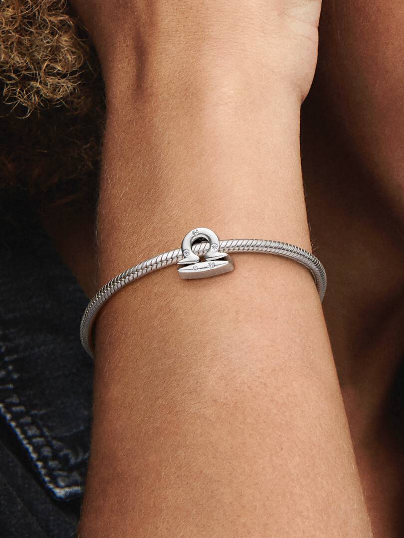 Sparkling Libra Zodiac Charm Sterling silver