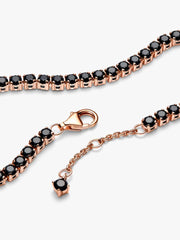 Black Sparkling Tennis Bracelet 14k rose gold plating