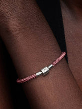 Shimmering Pink Cord Bracelet Sterling silver