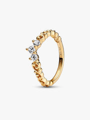 Regal Swirl Tiara Ring 14k gold plating