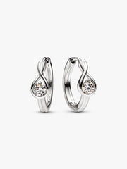 FINAL SALE - Pandora Infinite 14k White Gold Lab-grown Diamond Hoop Earrings 0.50 ct TW, 14k white gold