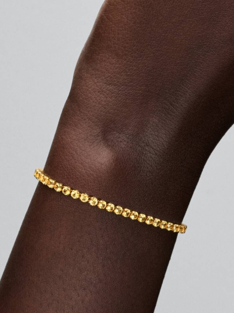 Sparkling Yellow Tennis Bracelet 14k gold plating