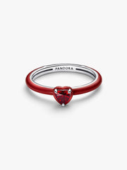 Red Chakra Heart Ring Sterling silver