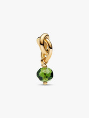 Faceted Spring Green Eternity Circle Dangle Charm 14k gold plating
