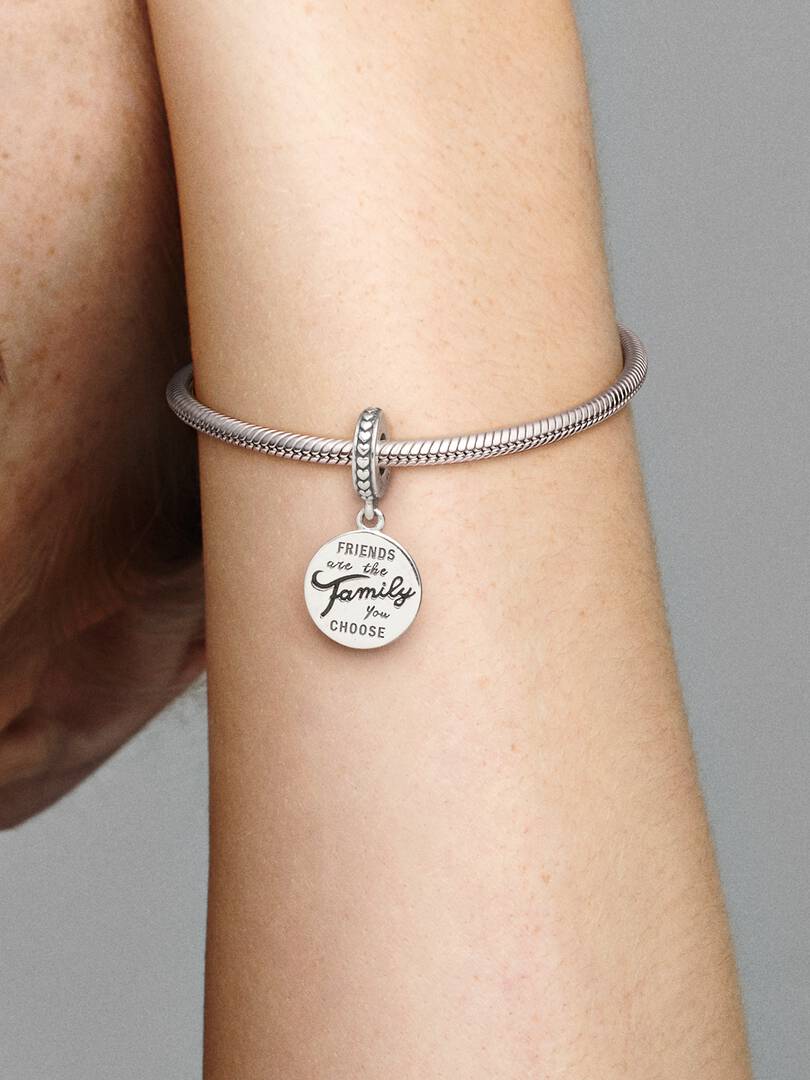 Friends Are Family Dangle Charm Sterling silver