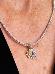 Splittable Sun & Moon Dangle Charm Sterling silver, 14k gold plating