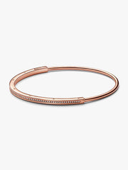 FINAL SALE - Pandora Signature I-D Pavé Bangle 14k rose gold plating