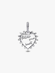Spinnable Arrow Heart Dangle Charm Sterling silver
