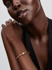 FINAL SALE - Sparkling Barrel Clasp Bangle 14k gold plating