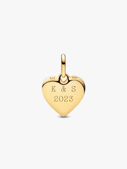 Engravable Heart Medallion Charm 14k gold plating