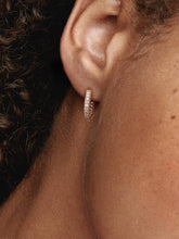 Pavé Heart Hoop Earrings 14k rose gold plating