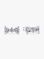 Sparkling Bow Stud Earrings Sterling silver