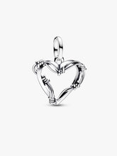 Wire Heart Medallion Charm Sterling silver