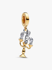 Disney Beauty and the Beast Lumiere Dangle Charm Sterling silver, 14k gold plating