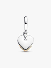 Lab-grown Diamond Engravable Mom Double Dangle Charm 0.009 ct TW, Sterling silver, 14k gold plating