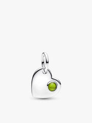 August Birthstone Heart Pendant Necklace 2 Quantity