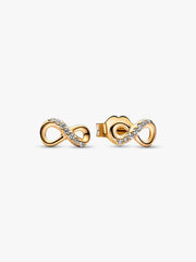 Sparkling Infinity Stud Earrings 14k gold plating