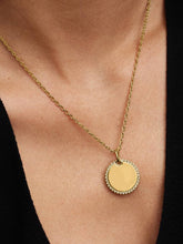 Engravable Round Tag Pendant 14k gold plating