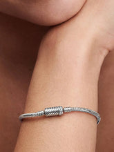 Easy-Close Magnetic Clasp Snake Chain Bracelet Sterling silver