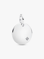 Engravable Lab-Grown Diamond Tag Pendant 0.012 ct TW, Sterling silver