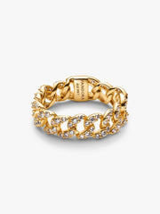 Pavé Cuban Chain Ring 14k gold plating