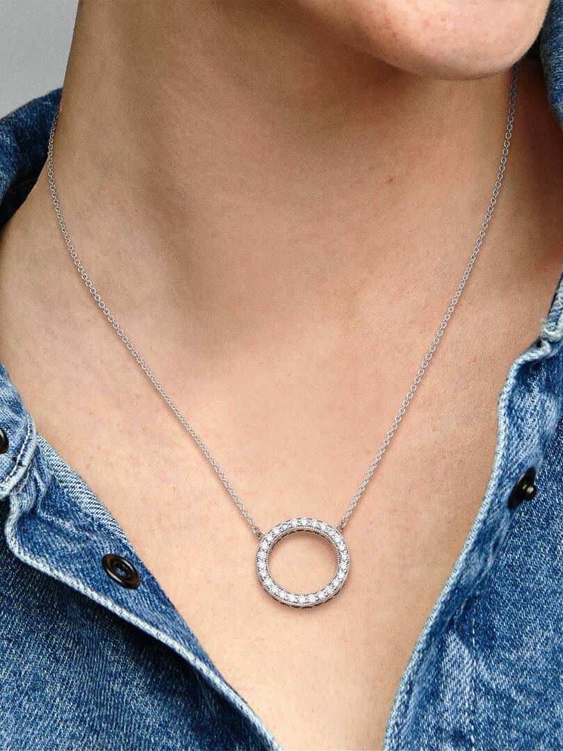 Circle of Sparkle Necklace Sterling silver