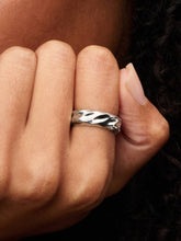 Rippled Wide Band Ring Sterling silver