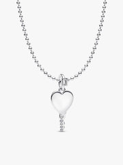 Engravable Heart Key Pendant Necklace 2 Quantity