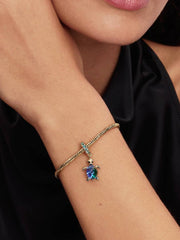 Sea Turtle Murano Glass Dangle Charm 14k gold plating