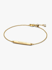 Engravable Bar Chain Bracelet 14k gold plating