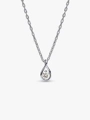 Pandora Infinite Sterling Silver Lab-grown Diamond Pendant Necklace 0.25 ct TW, Sterling silver