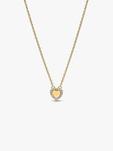 Engravable Heart Halo Collier Necklace 14k gold plating