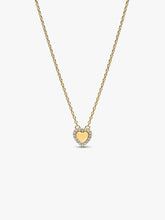 Engravable Heart Halo Collier Necklace 14k gold plating