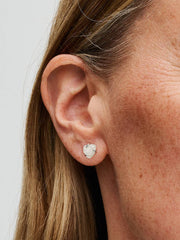 FINAL SALE - White Rose in Bloom Stud Earrings Sterling silver