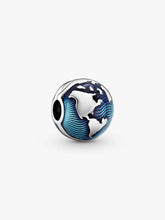 Blue Globe Clip Charm Sterling silver