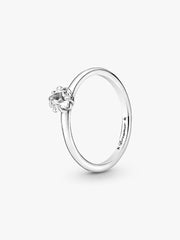 Celestial Sparkling Star Solitaire Ring Sterling silver