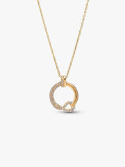 Pandora Infinite Lab-grown Diamond Pavé Circle Pendant Necklace 0.32 ct TW, 14k gold