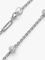 FINAL SALE - Pandora Era Bezel Sterling Silver Lab-grown Diamond Station Chain Bracelet 0.30 ct TW, Sterling silver