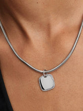 Engravable Square Tag Pendant Sterling silver